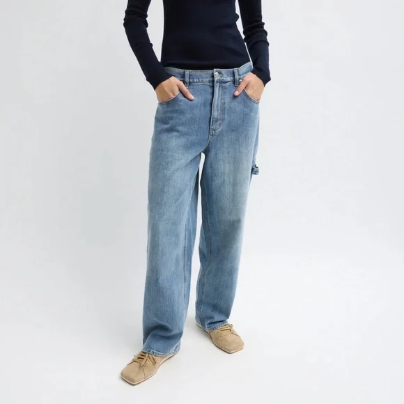 Tibi Classic Denim Slouchy Carpenter Jean - Picture 4 of 6